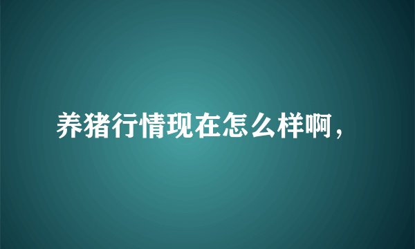 养猪行情现在怎么样啊，
