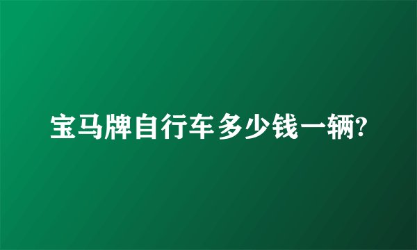 宝马牌自行车多少钱一辆?