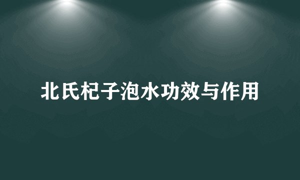 北氏杞子泡水功效与作用
