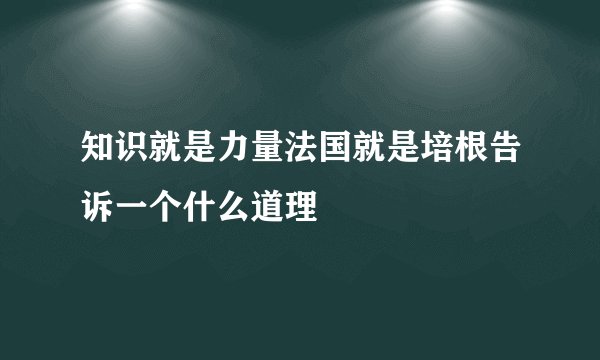 知识就是力量法国就是培根告诉一个什么道理