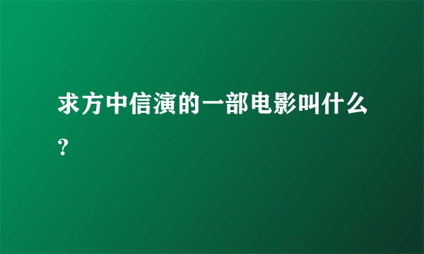 求方中信演的一部电影叫什么？