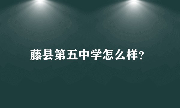 藤县第五中学怎么样？