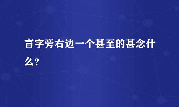 言字旁右边一个甚至的甚念什么？
