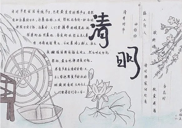 清明节手抄报儿童简单画好看图片