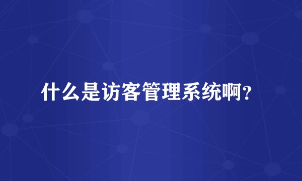 什么是访客管理系统啊？