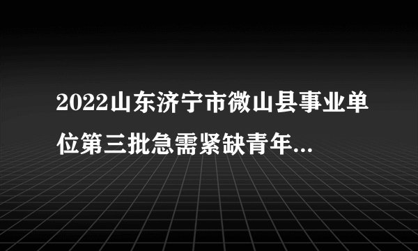 2022山东济宁市微山县事业单位第三批急需紧缺青年优秀人才引进17人公告
