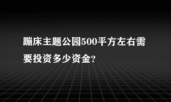 蹦床主题公园500平方左右需要投资多少资金？