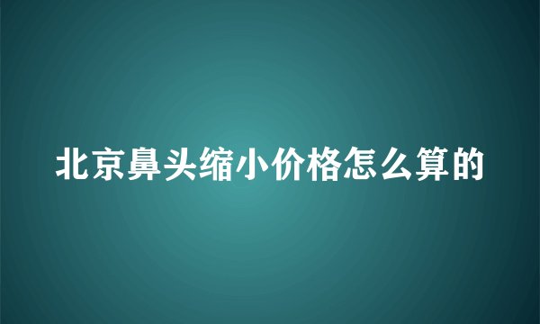 北京鼻头缩小价格怎么算的