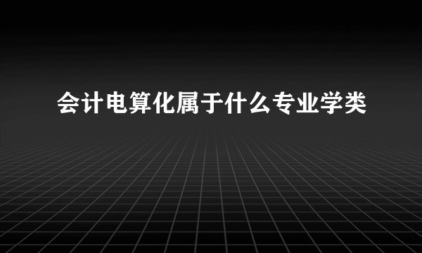 会计电算化属于什么专业学类