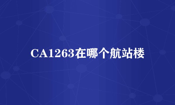 CA1263在哪个航站楼