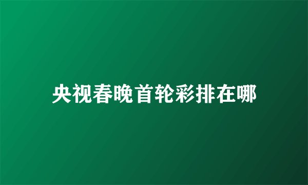 央视春晚首轮彩排在哪