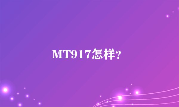 MT917怎样？