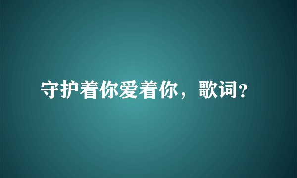 守护着你爱着你，歌词？