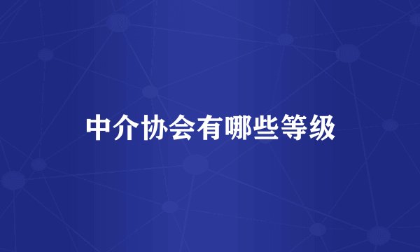 中介协会有哪些等级