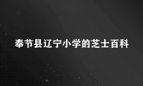 奉节县辽宁小学的芝士百科