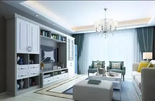 客厅简欧风格装修效果图 欧式客厅电视柜装饰设计