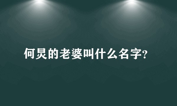 何炅的老婆叫什么名字？