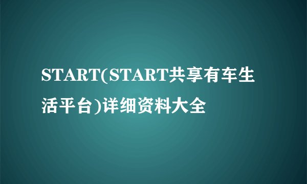 START(START共享有车生活平台)详细资料大全