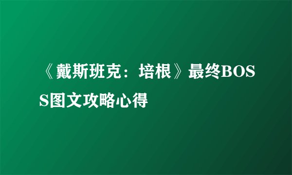 《戴斯班克：培根》最终BOSS图文攻略心得