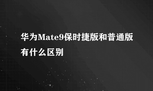 华为Mate9保时捷版和普通版有什么区别