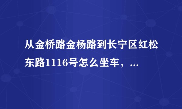 从金桥路金杨路到长宁区红松东路1116号怎么坐车，或地铁，急需要？