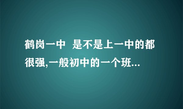 鹤岗一中  是不是上一中的都很强,一般初中的一个班百分之多少去一中