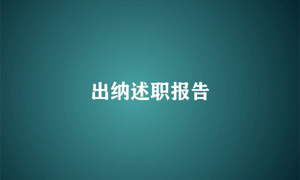 出纳述职报告