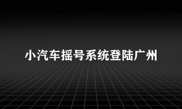 小汽车摇号系统登陆广州