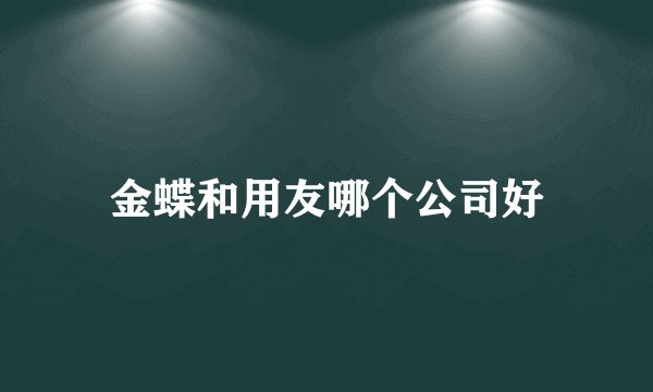 金蝶和用友哪个公司好