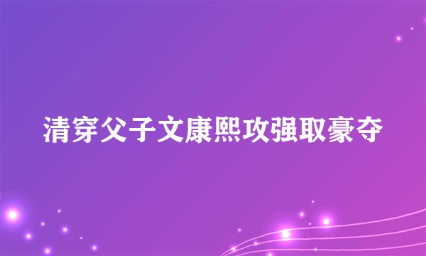清穿父子文康熙攻强取豪夺