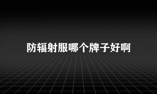 防辐射服哪个牌子好啊