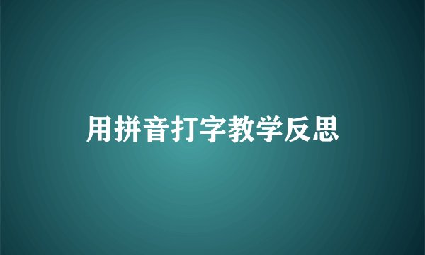 用拼音打字教学反思