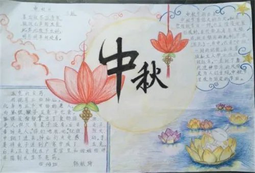 2020庆国庆迎中秋节手抄报