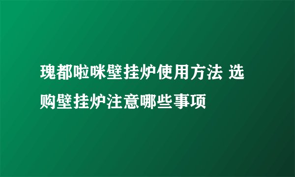 瑰都啦咪壁挂炉使用方法 选购壁挂炉注意哪些事项