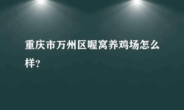 重庆市万州区喔窝养鸡场怎么样？
