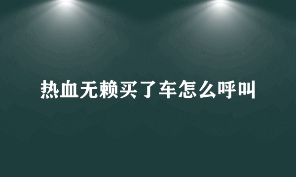 热血无赖买了车怎么呼叫