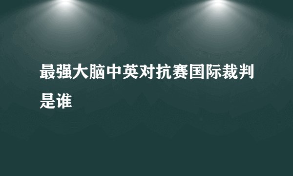 最强大脑中英对抗赛国际裁判是谁