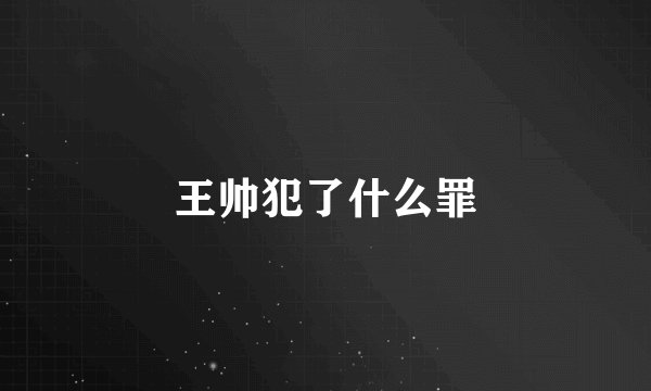 王帅犯了什么罪