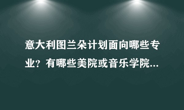 意大利图兰朵计划面向哪些专业？有哪些美院或音乐学院推荐？申请条件如何？