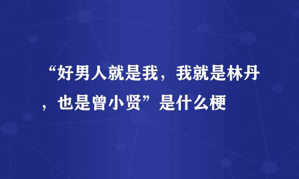 “好男人就是我，我就是林丹，也是曾小贤”是什么梗