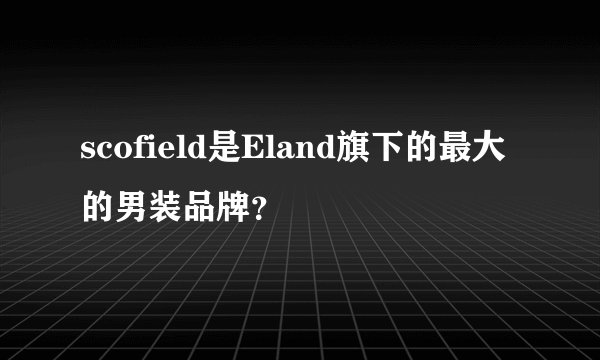 scofield是Eland旗下的最大的男装品牌？