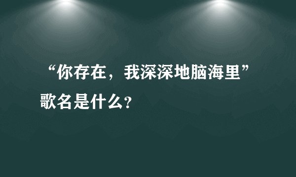 “你存在，我深深地脑海里”歌名是什么？