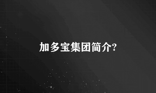 加多宝集团简介?