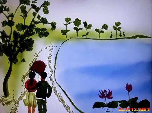 又是来拉仇恨的！民间高手用香菜拼出的西湖美景