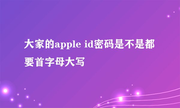 大家的apple id密码是不是都要首字母大写