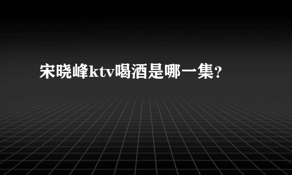 宋晓峰ktv喝酒是哪一集？