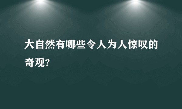 大自然有哪些令人为人惊叹的奇观?