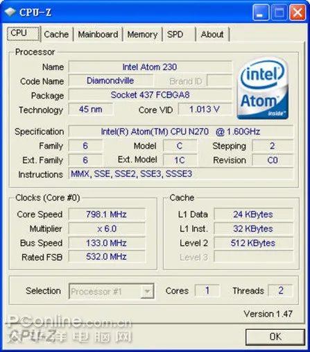 N270与Z530有何区别？Atom处理器型号释疑