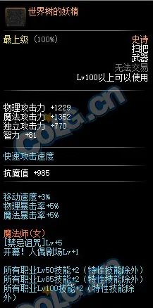 《DNF》世界树的妖精属性外观一览