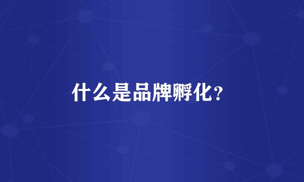 什么是品牌孵化？